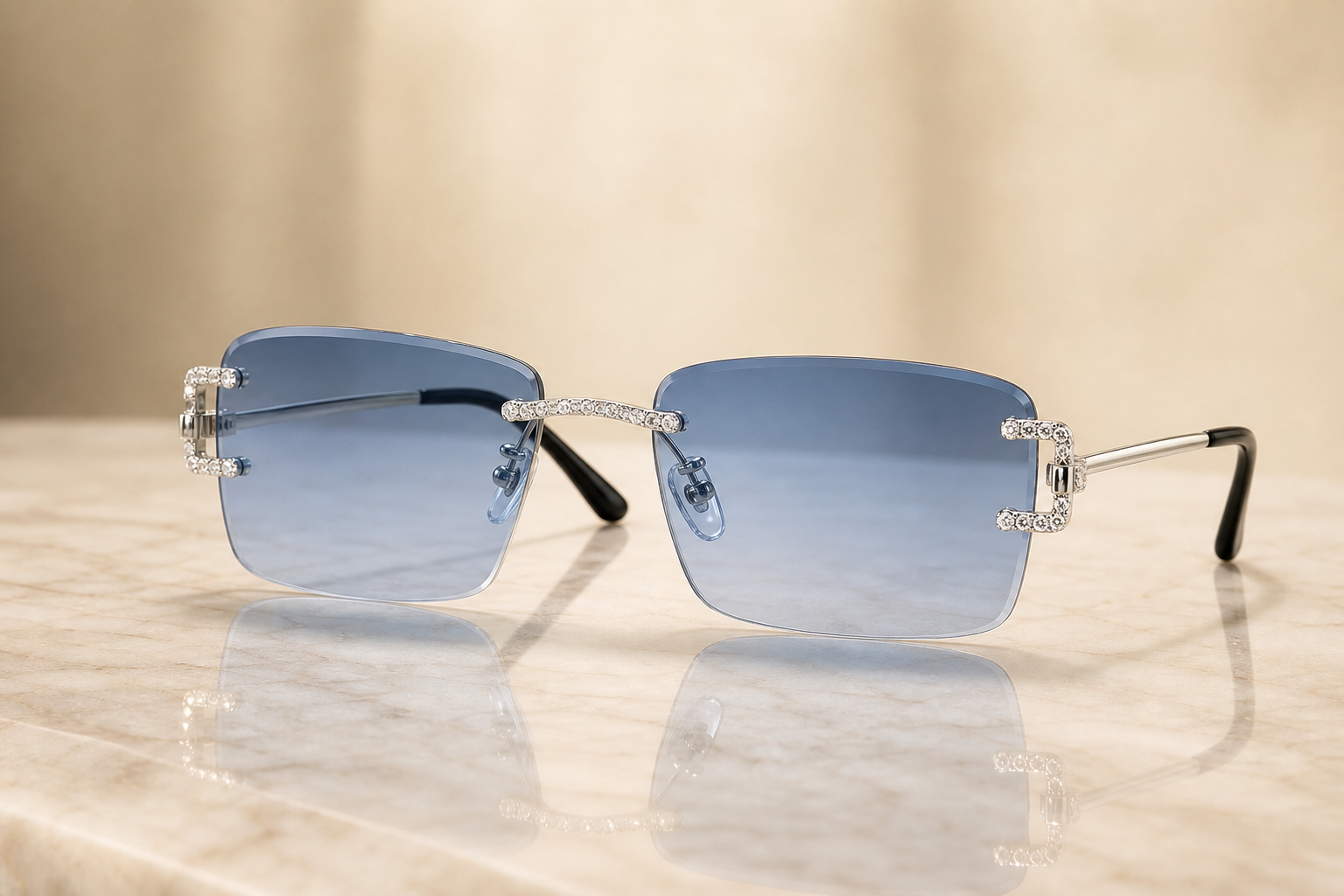 Lunettes de soleil Moissanite Iced Out — Style Hip-Hop Luxe Bling